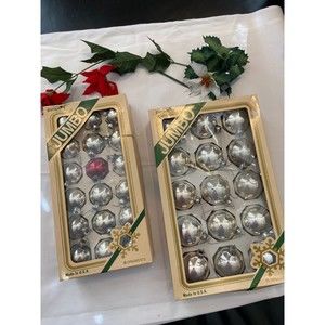 33 Vintage PYRAMID GLASS ORNAMENTS Christmas Tree Decor Two Sizes Glass Balls